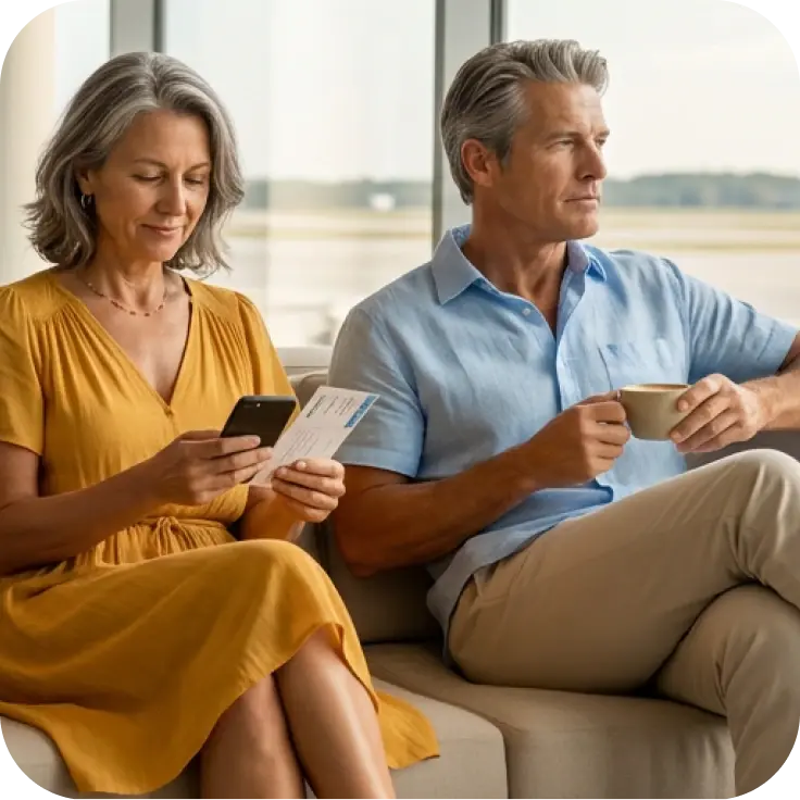 casal a viajar com seguro de viagem obrigatório